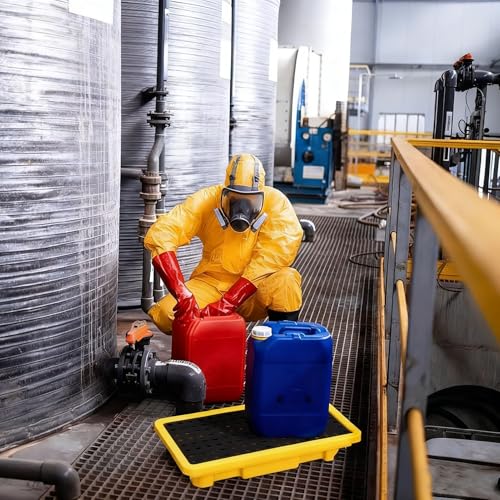Générique Modułowa przemysłowa platforma do przechowywania beczek, kompatybilna z wózkami widłowymi, wodoodporna, z systemem drenażowym do magazynów i fabryk. Pojemnik zapobiegający przeciekaniu