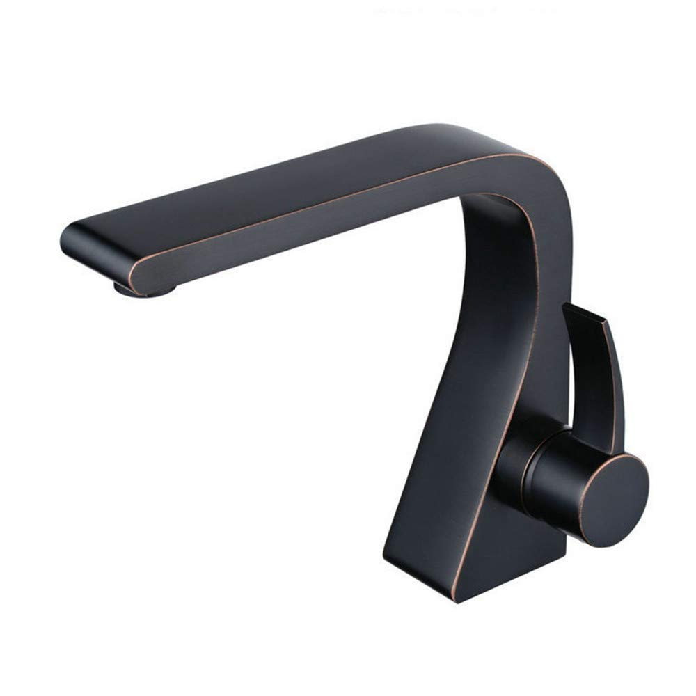 Grifo de tanque de agua de baño mezclador monomando negro para lavabos profundos