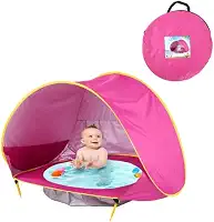 BARRACA INFANTIL PARA PRAIA COM PISCINA INTEGRADA E PROTEÇÃO UV