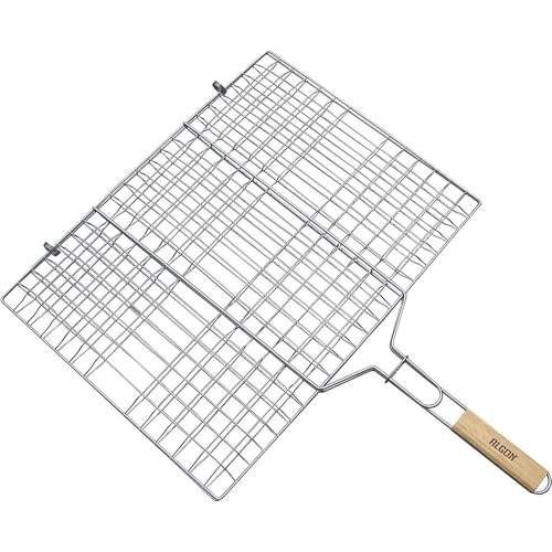 ALGON Parrilla BBQ CR-Wood 50x38cm sin Patas, Rejilla Barbacoa de Carbón Portátil, Accesorio para Grill y Barbacoas sin Humo, Ideal para BBQ y Barbacoa de Leña
