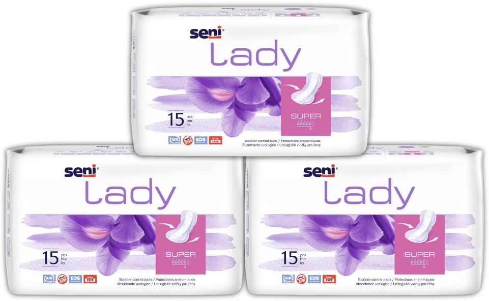 Seni Lady Bladder Control Pads Super - 15 Pieces (Pack of 3)