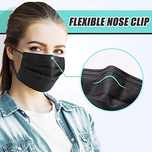 Black Disposable Face Masks Medical Grade,3 Layermasks Disposable 50 Pack #TOP2