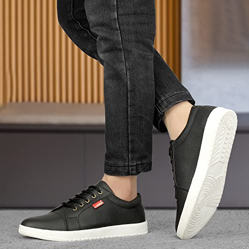 Image of LE GREEM Men's Synthetic Leather Stylish /Comfortable Lace-Ups Sneakers