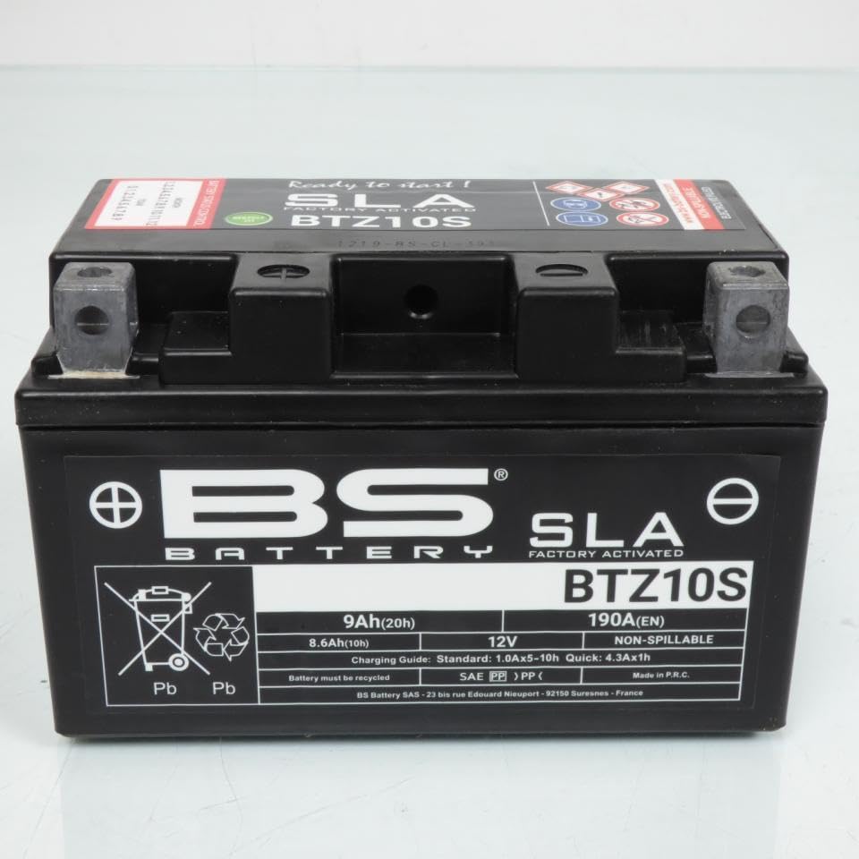 Batterie SLA BS Battery compatible avec Quad Yamaha 350 YFM R Raptor 2004 à 2011 YTZ10S / 12V 9Ah