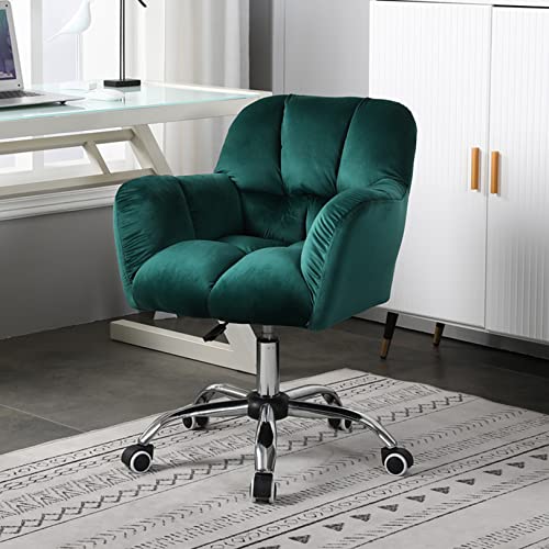 Silla de Oficina Ligera, de Lujo, con Altura Ajustable, Moderna, ergonómica, de Terciopelo, con Respaldo Medio y giratoria.