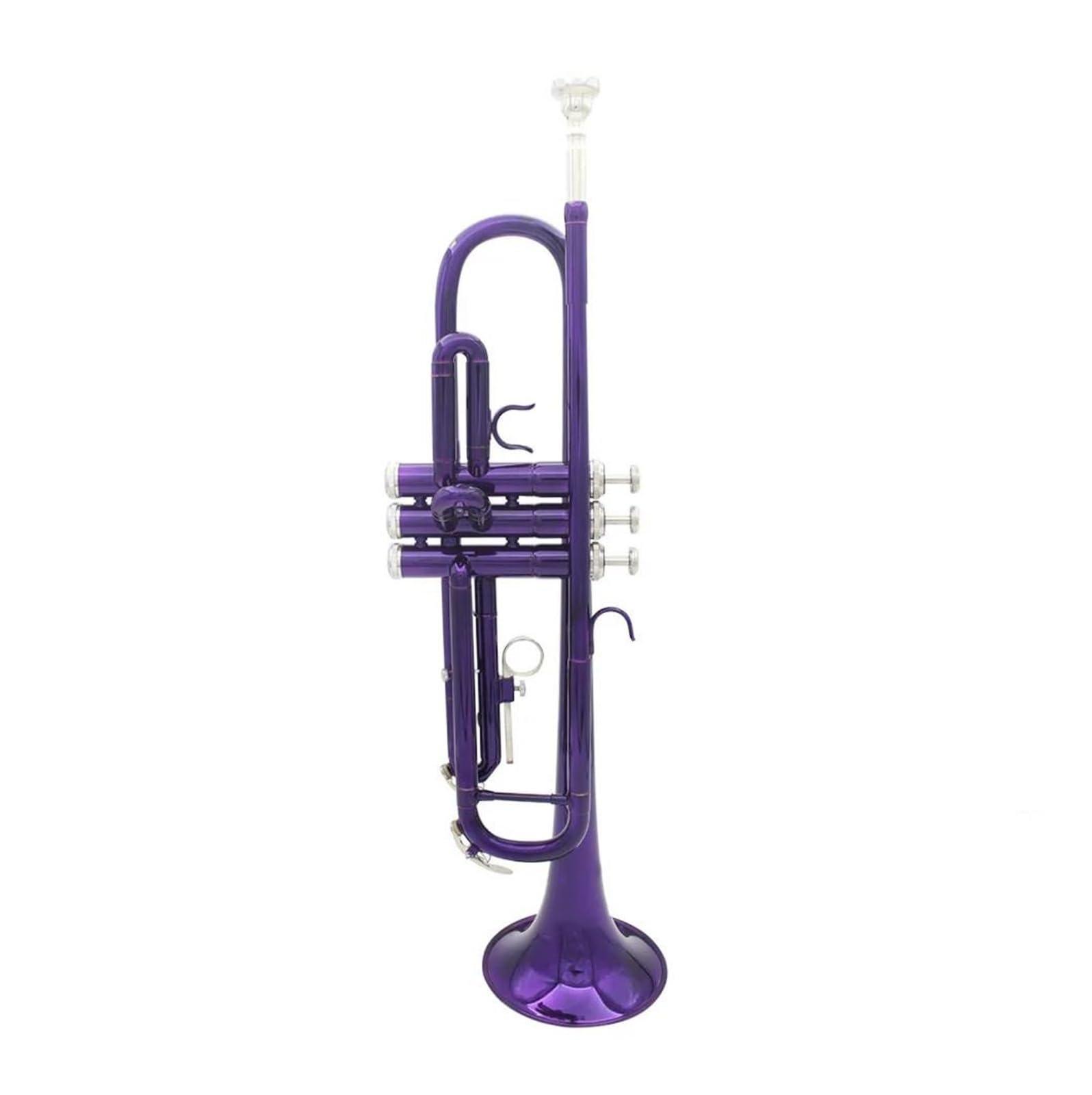 Trąbki Znakomita Trąbka Płaska Bb B. Wysokiej Jakości Mosiężna Trąbka Z Akcesoriami Do Ustnika (Color : Purple)