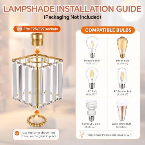 Image of Teenyyou 3 Pcs Gold Crystal Bathroom Vanity Light 1-5 /8 inch(1.65 inch) Uno-fitter