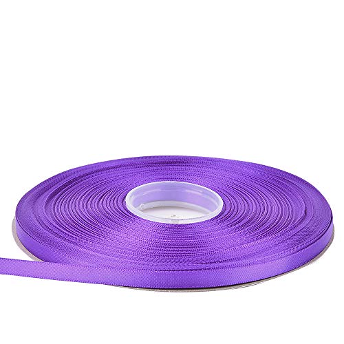 Ribest 1/4 Inch Purple Double Face Satin Ribbon 50 Yards Per Roll For Flowers Bouquet Gift Wrapping Hair Accessories Wedding Birthday #TOP3