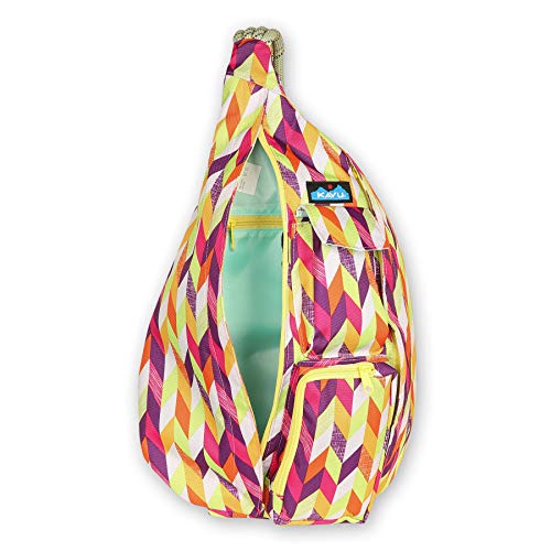 KAVU Original Rope Sling Bag Polyester Crossbody Backpack - Chevron Punch3
