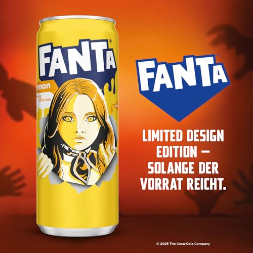 Fanta Lemon - kalorienreduzierte Erfrischung mit fruchtigem Zitronengeschmack - spritzig-erfrischendes Softgetränk in Einweg Dosen (24 x 330 ml)