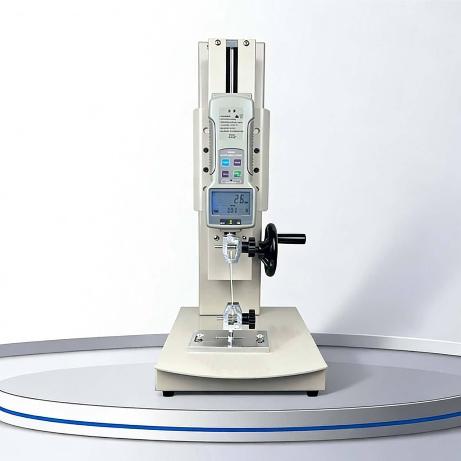 XUXIAO Desktop Tensile Testing Machine, Portable Digital Force Gauge, Digital Pull Force Tester, with 5 Probes, 2 Testing Clamp, Stroke 270mm, for Compression and Tension Testing Standard-100N