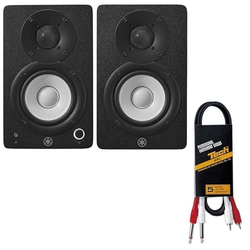 YAMAHA ���}�n HS4B �u���b�N �y�A �p���[�h �X�s�[�J�[ �X�^�W�I ���j�^�[ + RCA�i�s���j- �t�H�[�� 1.5m �P�[�u��