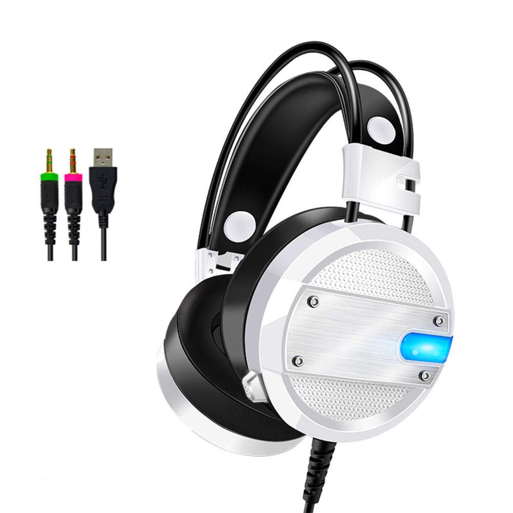 Zestaw słuchawkowy do gier LED Lights na PC dźwięk przestrzenny stereo z redukcją szumów przewodowe słuchawki dla graczy z mikrofonem auriculares Double the comfort