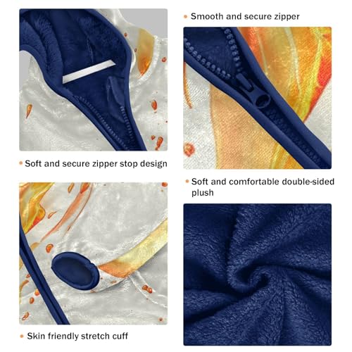 Flaming Hot Fire Girls Fleece Jacket Girls Fall Jacket Girls Zip Up Hoodie Girls Sherpa Jacket 2-10T3