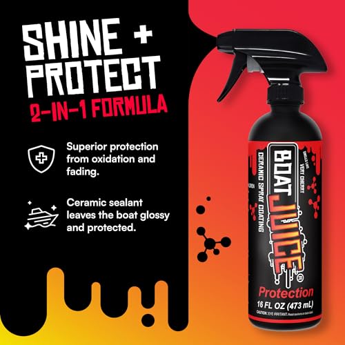 Image of Boat Juice Protection Boat Ceramic Coating | Boat Wax Spray, Marine Ceramic Coating | Superior Shine + Protection | Very Cherry Scent | Marine Detailing & Cleaning Supplies | Made in USA (16oz)