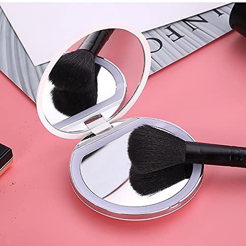 HFZY LED verlichte reizen make-up spiegel draagbare oplaadbare handheld 3X vergroting compacte spiegels met dimbare voor… - Image 6