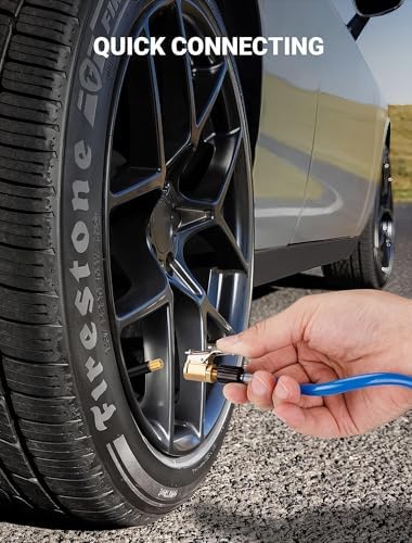 4-Pack Air Chuck Quick Connect, Brass Tire Air Chuck with Clip Adapter Compatible with Schrader Valve, No Leakage Tire Inflator Nozzle Adapter, Unscrewed Connection Converted to Locking Connection - 4