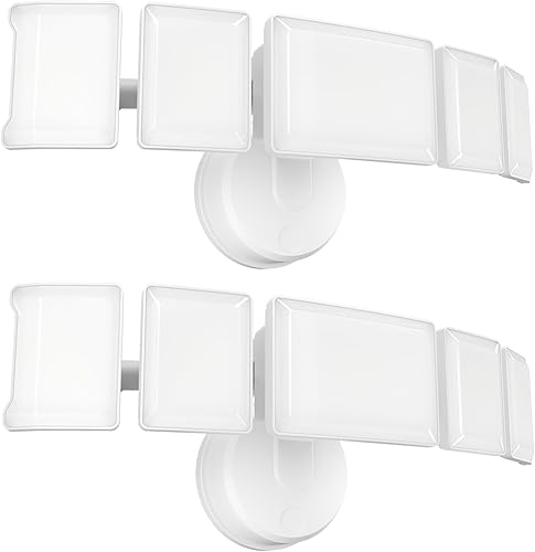 Miniatura 10 de Olafus Paquete de 2 luces de inundación de 100 W para exteriores, luz de seguridad LED controlada por interruptor, 10000 lúmenes, reflector exterior