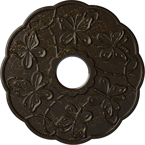 Image of Ekena Millwork CM17TSSHCDecorative Ceiling Medallions Modeled After Original Historical Patterns & Designs, Stone Hearth Crackle