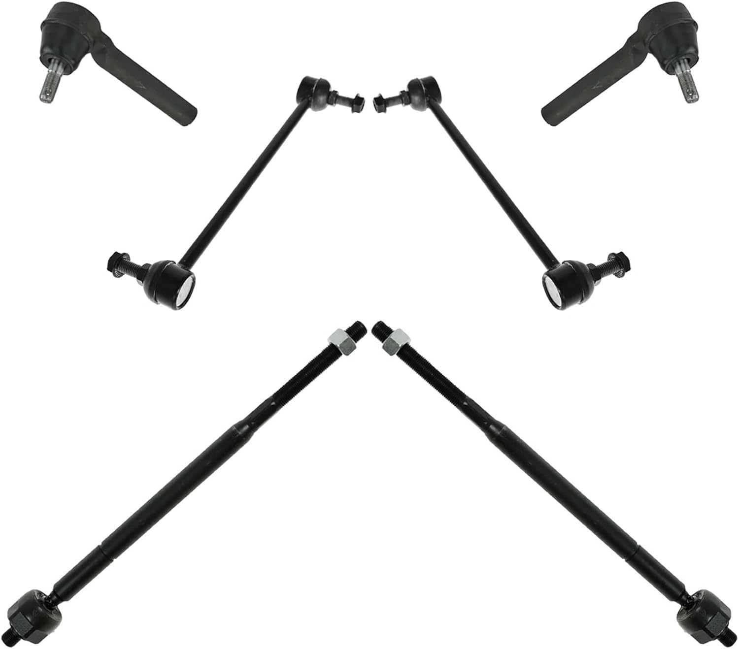 Front Steering & Suspension Kit Sway Bar Stabilizer Link Tie Rod Compatible with 2008-2010 Chrysler Town & Country Dodge Grand Caravan 2009-2011 Volkswagen Routan