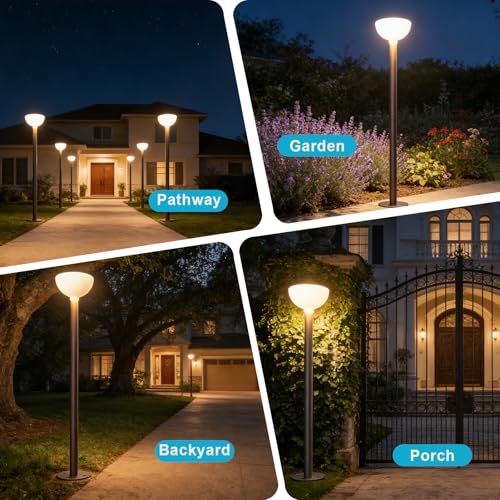 Solar Lamp Post Light Outdoor, 3000K Warm White LED Solar Post Lantern, IP65 Waterproof Solar Powered Garden Light, Auto On/Off Dusk to Dawn for Yard, Patio, Driveway, Pathway, Lawn(1 Pack) by Lightdot - Used condition - Image 8
