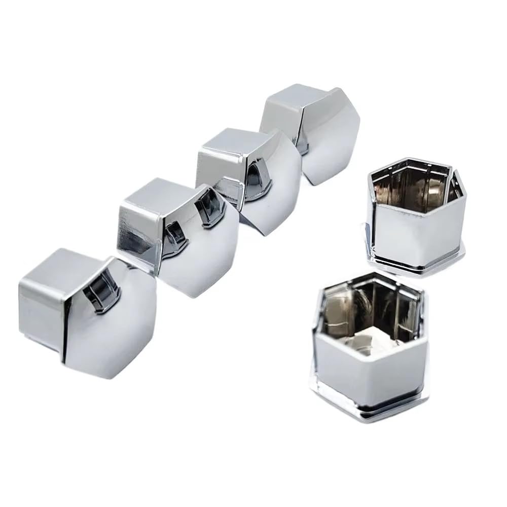 20 Piezas Cubre Tornillos Llantas para Tesla Model S, Tapa de Tuerca de Rueda Tapones Protección de Pernos con Herramienta,Silver-21mm