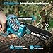 SEESII Bürstenlose Mini Kettensäge 6 Zoll, Handkettensäge mit 2 * 4000 mAh Akkus, Einhand Akkusäge mit Automatischem Öler, Kompatible mit Makita Akku 18V, Elektrische Säge für Holz, Ast