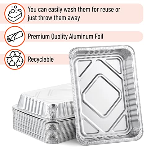 Unco- Aluminum Drip Pans, 7.5” X 5”, 22Pcs, Compatible With Weber Grills, Bbq Drip Pans, Grill Pans Aluminum, Disposable Aluminum Foil Grill Drip Pan, Grill Foil Drip Pan, Grill Drip Pan Liner #TOP4