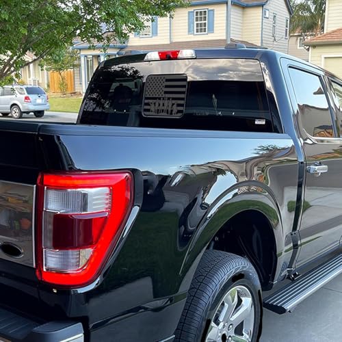 Image of Xinghe for Ford F150 F250 F350 2015-2023 2024 2025 2026, Rear Middle Window American Flag Decals, Matte Black USA Flag Decal for Truck Back Window, for Ford Raptor 2015-2025 Accessories