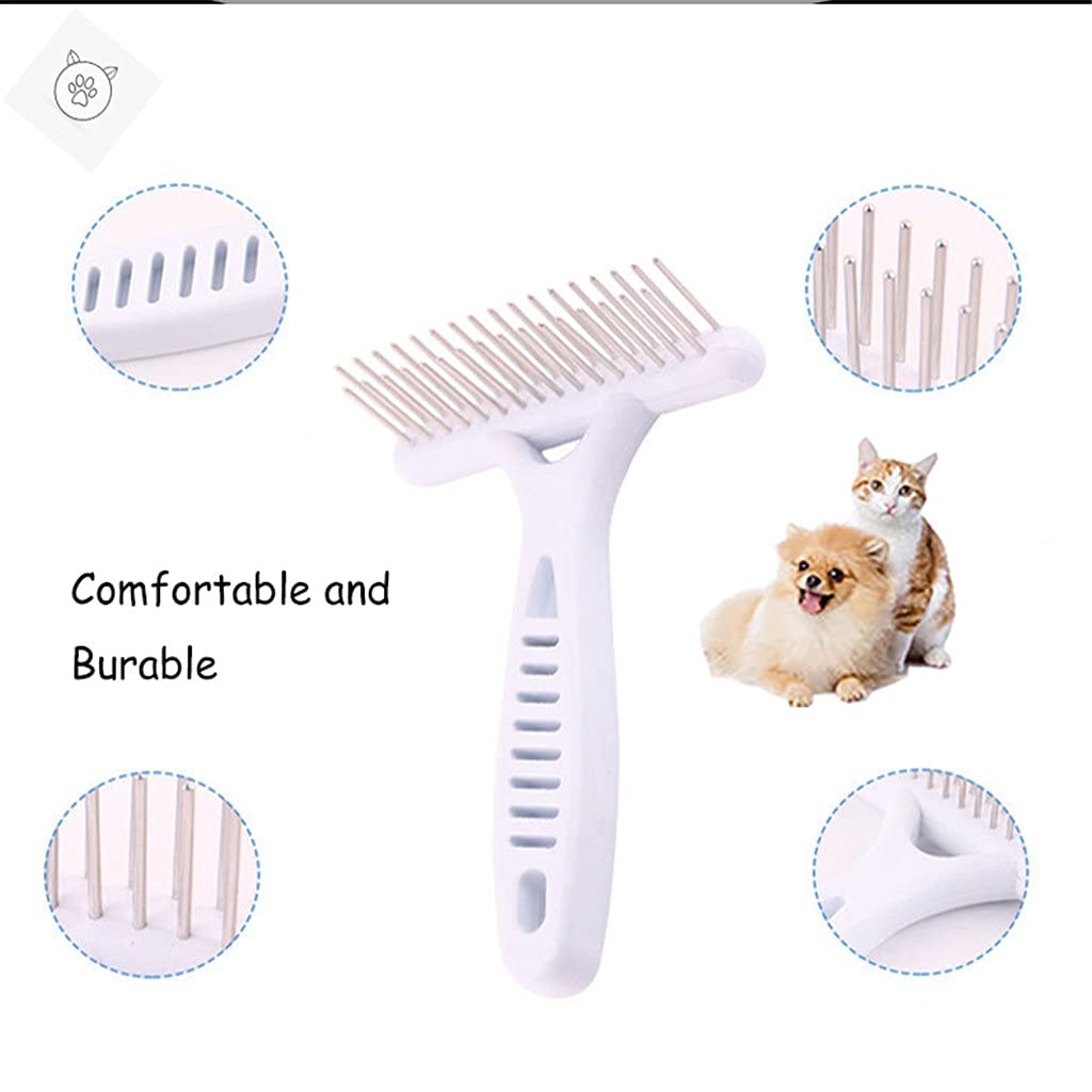 Peine de rastrillo Blanco para Perros, Cepillo para Pelo Corto y Largo, para Quitar Gatos, Cepillo para Perros, Herramientas de Aseo, Suministros para Perros y Mascotas liujiapeng55 (Blanco)