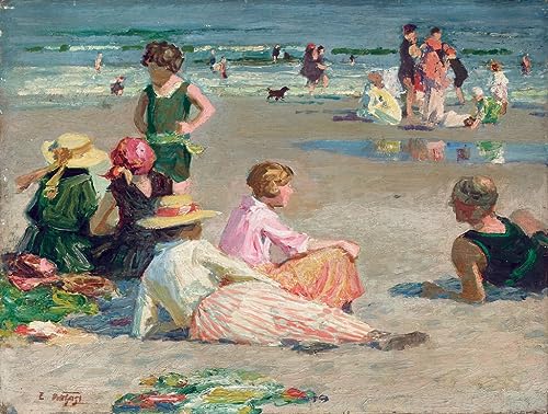 Plage de Manhattan poster sur toile 50 x 70 cm Edward Henry Potthast sans cadre