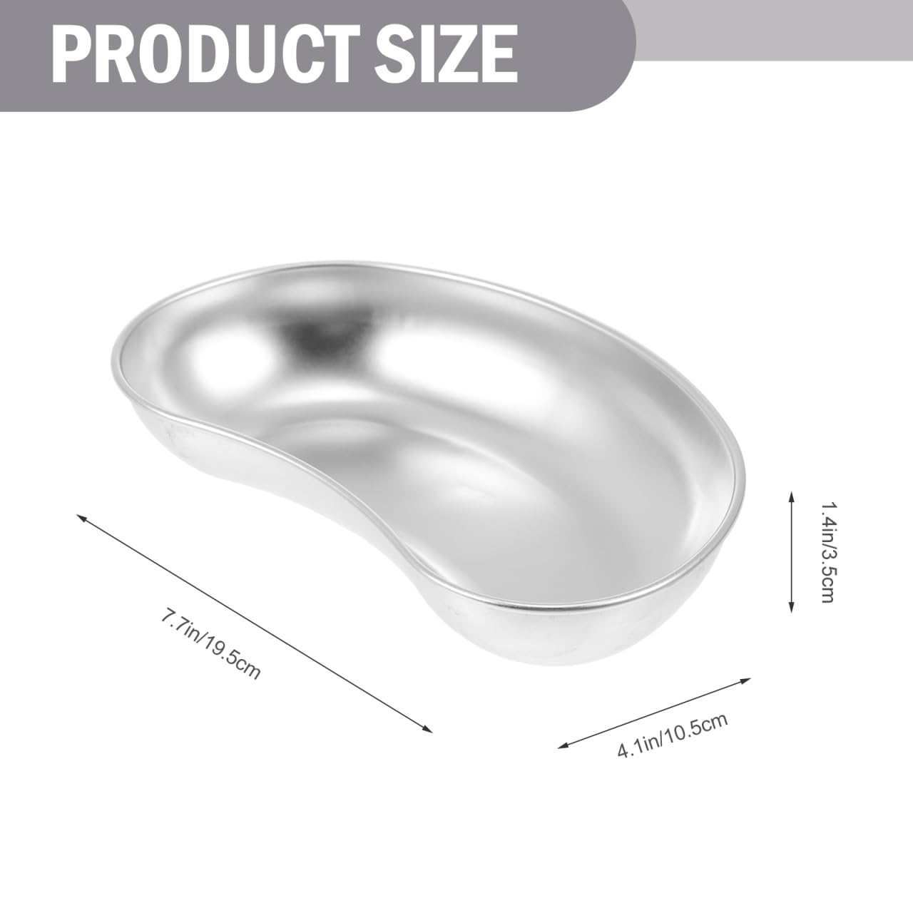 iplusmile Bandeja de Riñón de Acero Inoxidable 19.5cm - Riñonera Médica Profesional para Instrumental Laboratorio