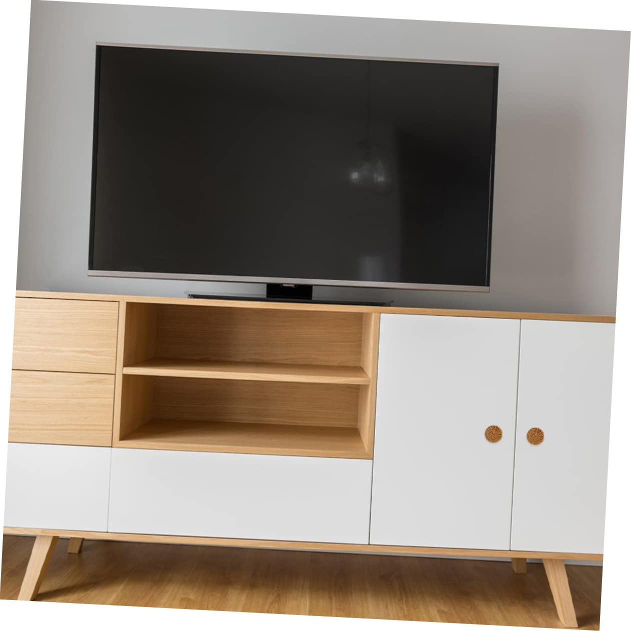 Uonlytech 4 Set Manico in Bambù Pomelli Decorativi Per Porte Comò Naturale Maniglie Delle Ante Dei Mobili Da Cucina Arredamento Legnoso Maniglie Dei Cassetti Del Comò Ki Di Legno 4 Pezzi * 4