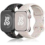 Sport Band for Apple Watch Bands Series 11 10 9 8 7 6 5 4 3 SE Ultra/3/2 Men Women,Recycled Plastic-Soft Breathable Silicone Strap for Nike+ iWatch Band 40mm 42mm 41mm 46mm 44mm 45mm 38mm 49mm,SE/3/2