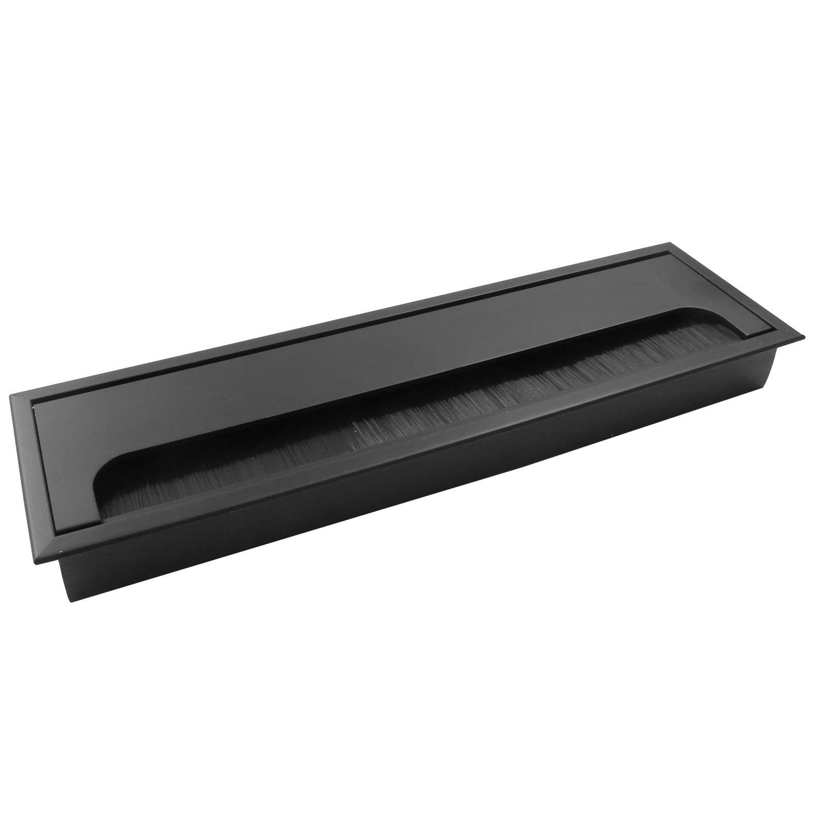 Bivethoi 2 Pack Rectangle Cable Grommet Metal Wire Hole Cover for Management of Computer Desk Wire White 160mm x 80mm