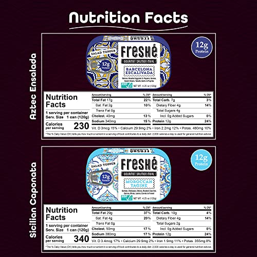 Freshé Wild Caught Tuna & Salmon Canned Fish - Ready To Eat On The Go Tuna W/Olive Oil, Vegetables - Pack Of 8 #TOP2