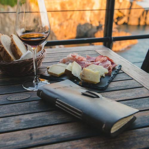Handmade Leather Wine Dossier/Log Book With Templated Pages (Saddle) #TOP4
