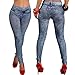 Goldensat Autumn Women's Imitate Cowboy Legging Style Winter Denim Look Pants M Blue