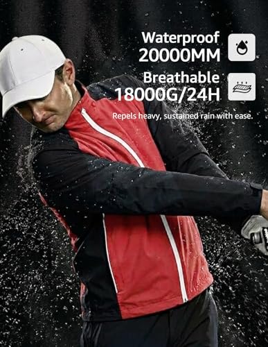 Image of fit space Waterproof Golf Rain Jacket for Men 20K Performance Lightweight Rain Jackets for All Sports