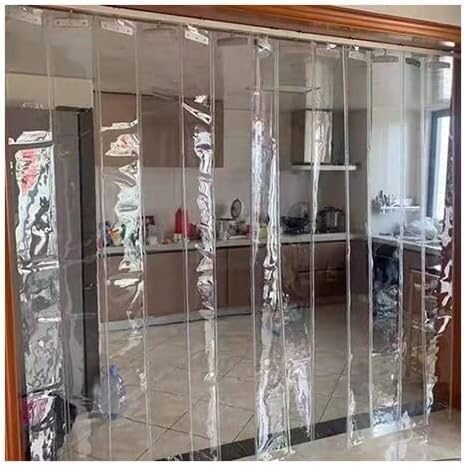 WXF86djl Cortina Transparente Cortina de Tiras de PVC, Cortina Aislante, Parabrisas, Cortina divisoria a Prueba de Polvo y frío for Puerta de almacén congelador(1.05x2.2m)