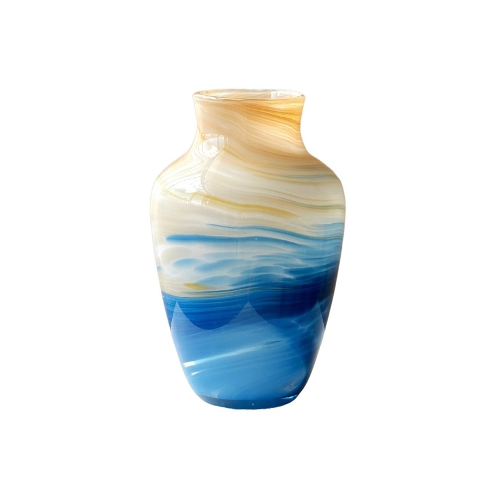 guiling-1986 Vases Decor Event Decoration Colorful Glass Vases 28cm Tall Artistic Decorative Vase Flower Vases(Blue)