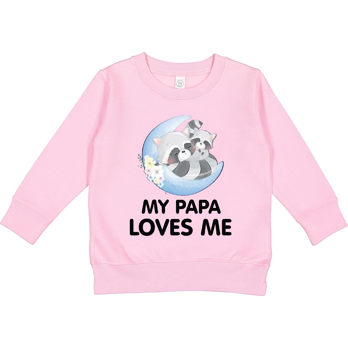 inktastic Raccoon My Papa Loves Me Toddler Sweatshirt 4T Pink 41bd3
