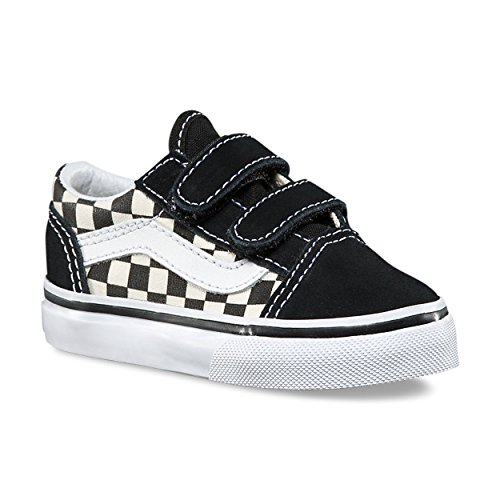 Vans Toddler Old Skool V INF Primary Check Black White Size 8