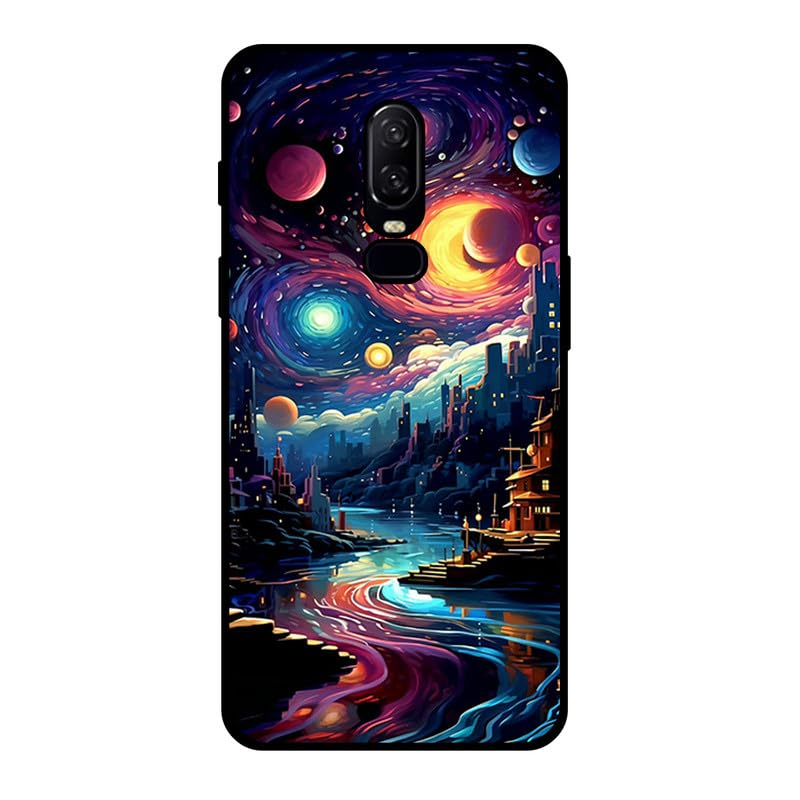 KARTXITAI Funda Case Compatible con OnePlus 6,Protectora de Cuerpo Completo con Tacto Suave y Sedoso,Carcasa de Silicona Cover,Gel Flexible,Regalo Original - Arquitectura
