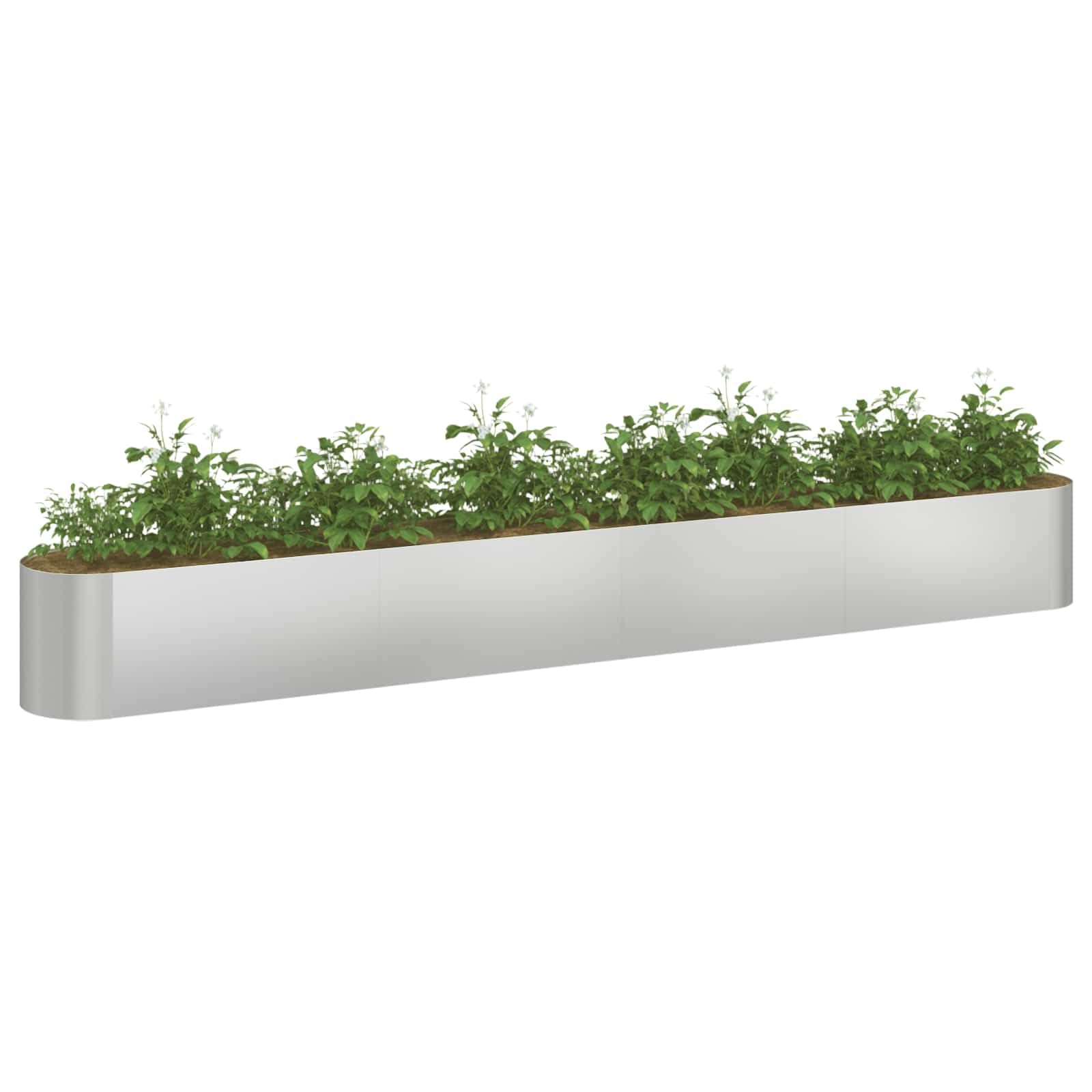 vidaXL Hochbeet im Garten Verzinkter Stahl 360 x 40 x 40 cm, Modernes Gartenpflanzgefäß, Wetterbeständiges Hochbeet, Outdoor Gartenlösung, Dekoratives Pflanzgefäß
