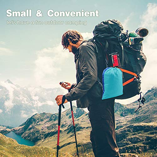 Camping Hammock, Double & Single Portable Hammocks With 2 Tree Straps And Carabiners | Easy Assembly | Lightweight Parachute Nylon Hammocks For Backpacking, Travel, Beach, Hiking (Blue/Sky Blue) #TOP6