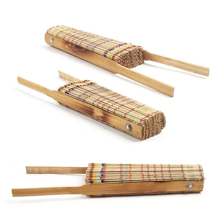 Royal 11 Handcrafted Woven Bamboo Round Shape Folding Hand Fan for Summer - Image 5 thumbnail