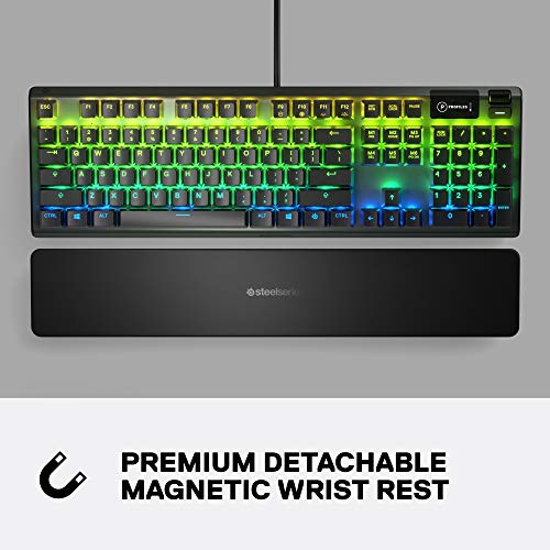 SteelSeries USB Apex 5 Hybrid Mechanical Gaming Keyboard – Per-Key RGB Illumination – Aircraft Grade Aluminum Alloy Frame – OLED Smart Display (Hybrid Blue Switch) by SteelSeries - Image 5