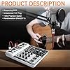 Kaschun 4 Channel Audio Mixer, Professional Bluetooth Mixing Desk with USB Recording Interface, 48V Phantom Power, Sound Mixer for Karaoke, Podcast, Streaming, PC Recording & Home Studio #5