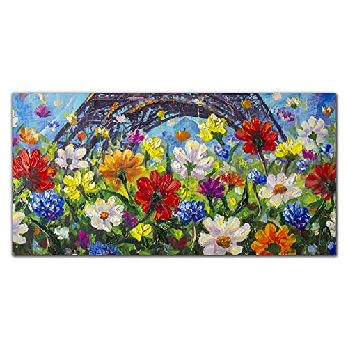 Décoration murale verre acrylique Coloray 100x50 tableau fleurs nature salon
